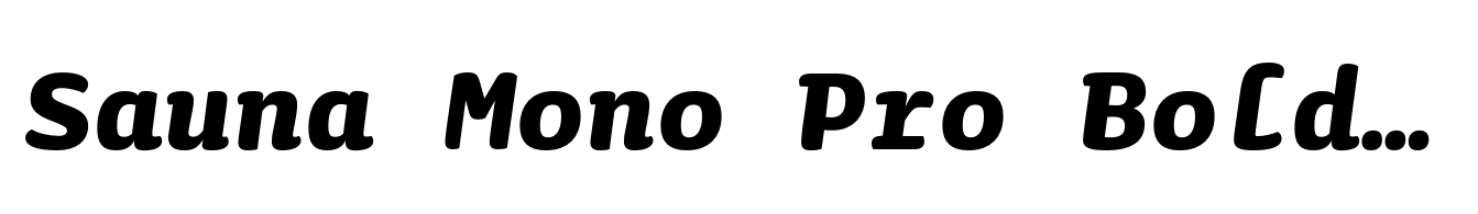 Sauna Mono Pro Bold Italic